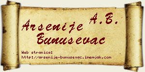 Arsenije Bunuševac vizit kartica